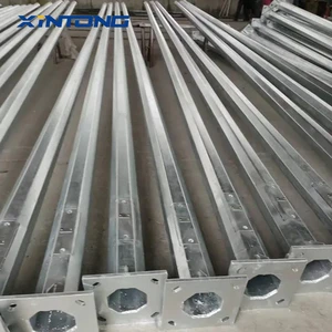 Q235 Galvanized Village Rural Road Construction Lamp Post 6m 8m Energy Saving Solar Street Light Pole