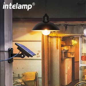 Intelamp Waterproof Warm Lighting Hanging Shed Lights Vintage Pendant Lamp Outdoor LED Solar Bulb Light LED