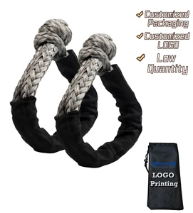 High Strength 20Ton UHMWPE Soft Shackle for Off-Road Recovery&Sailing Safer Alternative to Metal Shackle 37500lbs Breaking Force