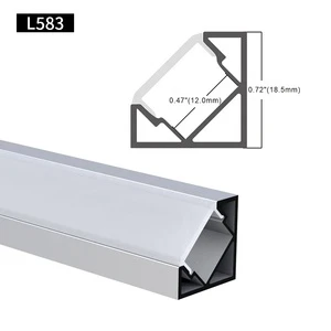 18.5*18.5MM For Cabinet 45 90 Degree Angle Light 18mm Wide Surface Mounted Strip Extrusion Channel Corner Led Aluminum Profile