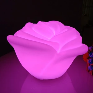Bedside Luminous Rose Lantern Decoration Bar Club Table Lamp Colorful Night Lamps Illuminated Rose Flower Motif Light
