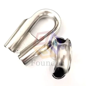 Wholesales Stainless Steel 304 and 316 Marine Grade Wire Rope Thimbles Wire Rope Stainless Steel Standard Thimble
