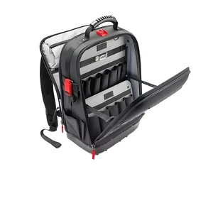 Electrician Tools Kit OEM ODM Heavy Duty Black Tool Backpack with Laptop Compartment Lightweight Polyester Lining