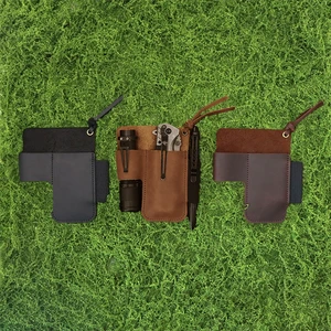 Hot Sale Genuine Leather Belt Flashlight Sleeve Portable EDC Tool Bag Durable Knife Cover Pen&Key Sheath Outdoor Camp Products
