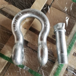 20 Ton Drop Forged US Type Bow Shackles with Square Head Screw Pin Hot Galvanized Carbon Steel Shackle