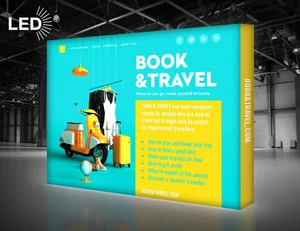 Custom Pop up Portable Trade Show Display, LED Light Box for Advertising