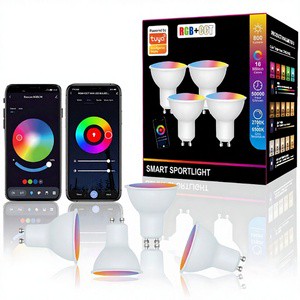 Tuya WiFi Lamp Cup GU10 RGB+CT Dimmable Spotlight Supports Alexa Smart Spotlight Bulb