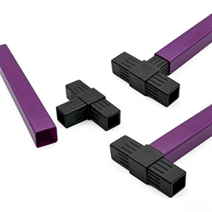 High Quality 20mm 25mm 30mm Square Pipe Fitting Different Types of Square Plastic Connection Pipe Fittings Tube Corner Connector