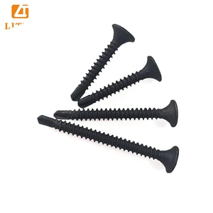 Tornillo Para Placas De Yeso De Alta Velocidad Con Punta Autoperforante Fosfatado Negro Para Chapa Fina