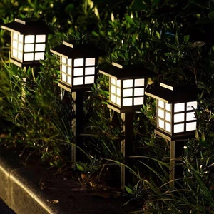 Solar Powered Cottage Style Lawn Lamp Outdoor Waterproof Solar Garden Street Patio Landscape Pathway Driveway Walkway