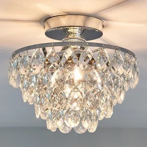 Modern Chandelier LED Crystal Gold & Chrome Ceiling Light Round Decorative Lamp E27 Bulb Living Room Bedroom Dining