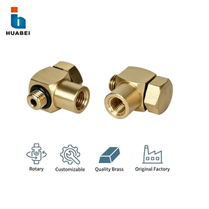 360 Rotary Elbow Joint Right Angle Pipe Connector Brass 90 Degree Swivel Coupling Male-Female