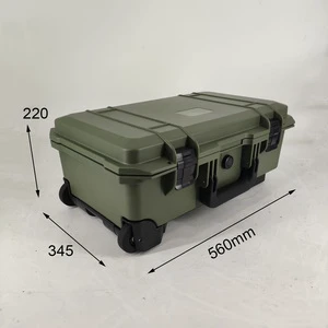 DPC111 Green Factory Wholesale Hard Plastic Equipment Storage Handrail Roller case with Customizable Foam