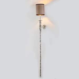 Copper Stick Wall Lamp Black Lampshade up Down Spot Light Decoration Porch Silver Wall Lights Villa Corridor Lamps