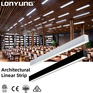 LONYUNG Commercial Linear Lighting System Up And Down CE ETL LED Linear Pendant Light Project For Shopping Mall Conference Room
