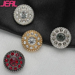 High Quality Round Zinc Alloy Rhinestone Buttons With Shank Eco-Friendly DIY Hand Sewn Decoration In Stock