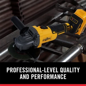 High Performance Brushless Angle Grinder Battery-Powered Slide Adjustable Speed Setting for Heavy Duty Grinding Polishing