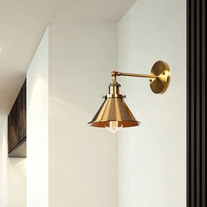 Direct sales of cross-border American retro industrial style golden wall lamps, iron headboards, passageways, staircases, pot