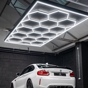 Etop 15 Hexagon Garage Light Hexagon Detailing Workshop Clothing Store Lights Led for Car Shop and Garage Honeycomb Lights