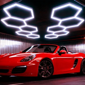 RGB Honeycomb Garage Lights AC Powered KC-0620 2-Year Warranty Car Washes Barber Salons Seven-Color LED Effect 50000 Hours