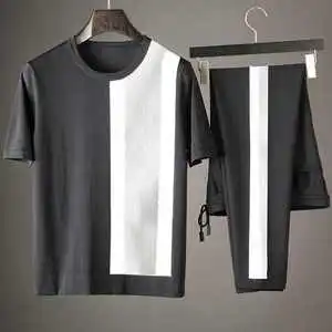 OSTROWEARS ENTERPRISES Summer New Men's Casual Training Suit Fashion Streetwear Short Sleeve T-Shirts & Trousers Outerwear Sets