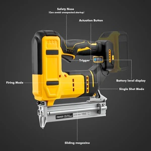 High Quality Battery-Powered Cordless Brushless Nail Gun Industrial Grade Woodworking Electric Nail Gun 1.25 in Nail Length