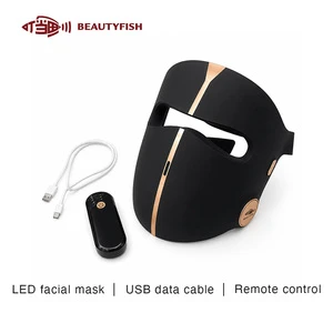 Beautyfish New Design Wireless LED Light Therapy Face Device with 600 Beads 8 Modes for Whitening Acne Spot Removal Anti Aging