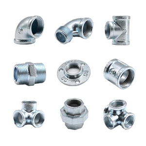 Galvanized Malleable Cast Iron Pipe Fittings 2 Inch Flange Four Way Low Pressure Water Heater Adapters