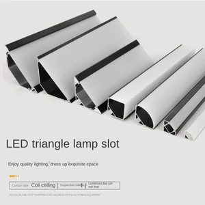 Triangular V-Top Corner 90-Degree Arc Aluminum Alloy Lamp Groove Open-Mounted Home Decorative Cabinet Line Wall Panels