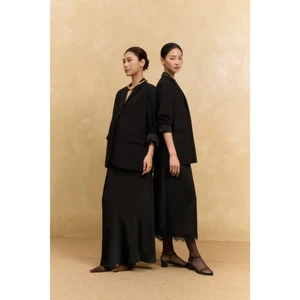 78% Polyester 18% Rayon 4% Spandex Full Length Notched Collar Full Sleeve 2 Piece Long Set Solid Plain Dyed Breathable Office