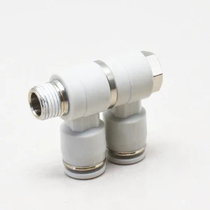 4 6 8 10 12mm Plated F Type 90 Degree PHW Series Double Universal Male Elbow Three-Way Rotary Pneumatic Fitting Connector