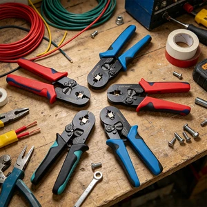 Home Appliance Repair Compact Manual Crimping Pliers Set for Insulated Terminal Blocks and Copper Wire Connections
