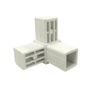 Customizable High-Quality 20mm 25mm 30mm 40mm Adjustable Plastic Square Tube Connectors White Black Pipe Fittings