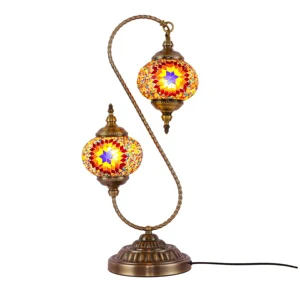 Handmade Turkish Style Mosaic Multicolor Glass Table Lamp Electric Aromatherapy Candle Holder for Home Decoration for Interior