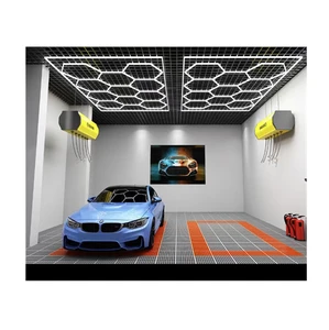CHENT Workshop Hexagon LED Light for Car Wash Shop & Garage White 738W High-Power Aluminum Construction