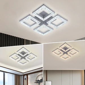 Decorative square Crystal Interior Ceiling Lighting Nordic Style Ceiling Lamp Dimmable Acrylic Led Crystal Ceiling Light