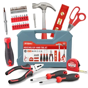 42pc DIY Home & Office Hand Tool Kit Basic Set for Household Repairs in a Portable Hard Case Tool Box-OEM Customizable