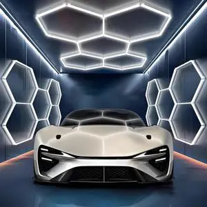 Barbershop DIY Hex Led Ceiling Light Hexagon Shop Garage Light 110V/220V Honeycomb Led Tube Light for Car Detailing Workshop