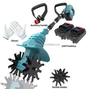 Lithium Ion Micro Household Digging and Turning Machine, Weeding and Trenching Rotary Tiller, Detachable Electric Hoe