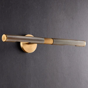 Modern Knurled Brass Long Linear Wall Sconce Textured Metal Wall Lamp for Living Room Hallway Bathroom Hotel