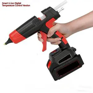 JRXC Electric Hot Glue Gun Digital Temperature Control 80W Output Plastic Body Aluminum Nozzle 3-Year Warranty for DIY Projects