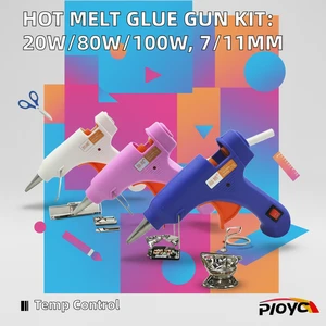 Hot Melt Glue Gun Glue Sticks 60W-100w 11mm Adjustable Temperature DIY Industrial Electric Glue Gun Plastic Body Aluminum Nozzle