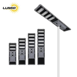 LUMIO Aluminum IP65 Waterproof Solar Street Light Monocrystalline Silicon Panel LiFePO4 Battery High Brightness LED Road Garden