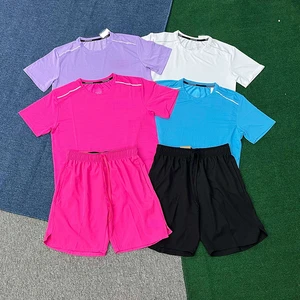 High Quality Unisex Gym T-Shirts Shorts Kits Quick Dry Breathable Fitness Soccer Jersey Short Sleeve Tracksuit Football Jersey