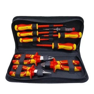 VDE Insulated Hand Electrician Tool Kit 1000V Screwdriver Pliers Set Voltage Tester Portable Bag Electrical Maintenance Set OEM