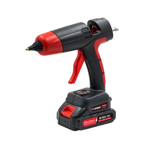 Professional Rechargeable Portable Hot Melt Glue Gun with 10 Copper Nozzles and Safety Lock for DIY Grade