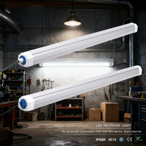 IP65 Waterproof Tri-proof LED Lighting Fixture 2FT/4FT/5FT Vapor-proof Luminaire Indoor/Outdoor Industrial Use 30W ETL Certified