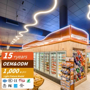 RONSE Industrial Aluminum LED Linear High Bay Light 1.2m/2.4m Rectangle Ceiling Light with 5-Year Warranty