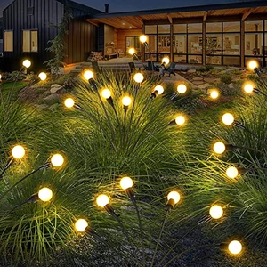 Solar Powered IP65 Waterproof LED Street Light Firefly Shaped Garden Pathway Decoration Ground Level Swaying Light