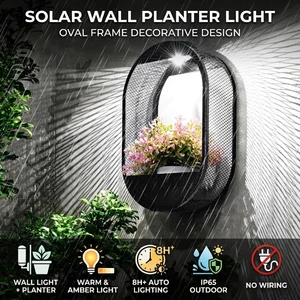 1700K 6000K IP65 Solar Wall Lamps Round Modern Courtyard Outdoor Waterproof Decorative Wall Lamp